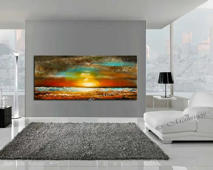 Large Ocean Art Oil Painting on Canvas Modern Wall Art Seascape - Ocean Journey 6