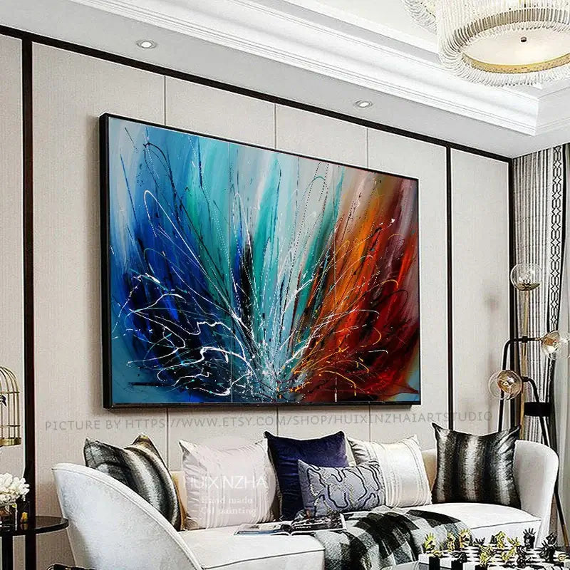 Abstract Wall Art Oil Painting Large Canvas For Luxury Home Decor Original Art For Sale - LargeModernArt