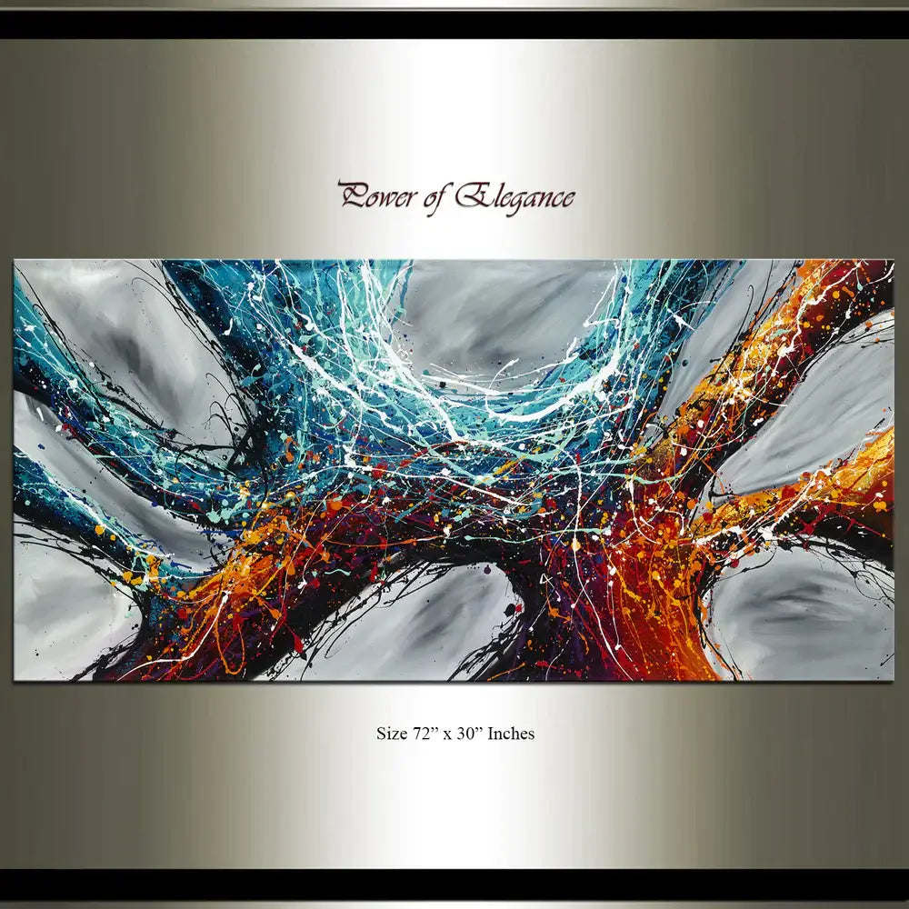 Original Abstract Artwork - Power of Elegance, hand-painted canvas painting featuring vibrant colors and rich textures.