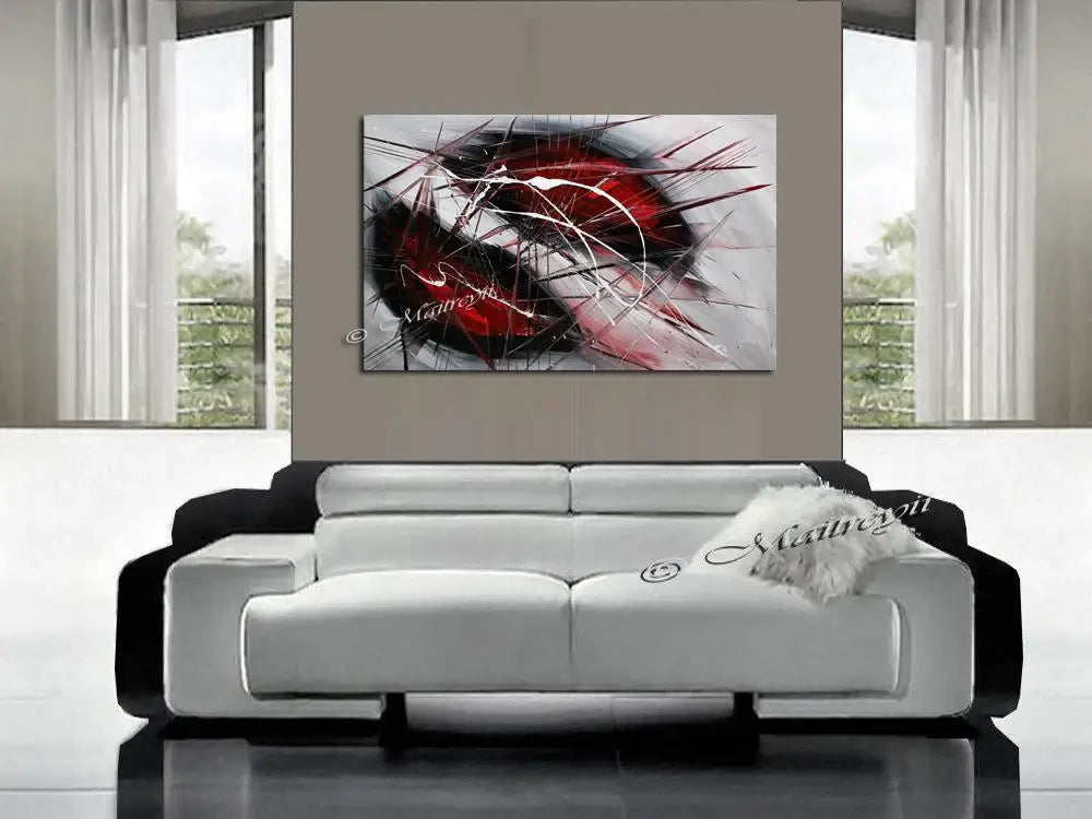 Abstract Painting Red Black