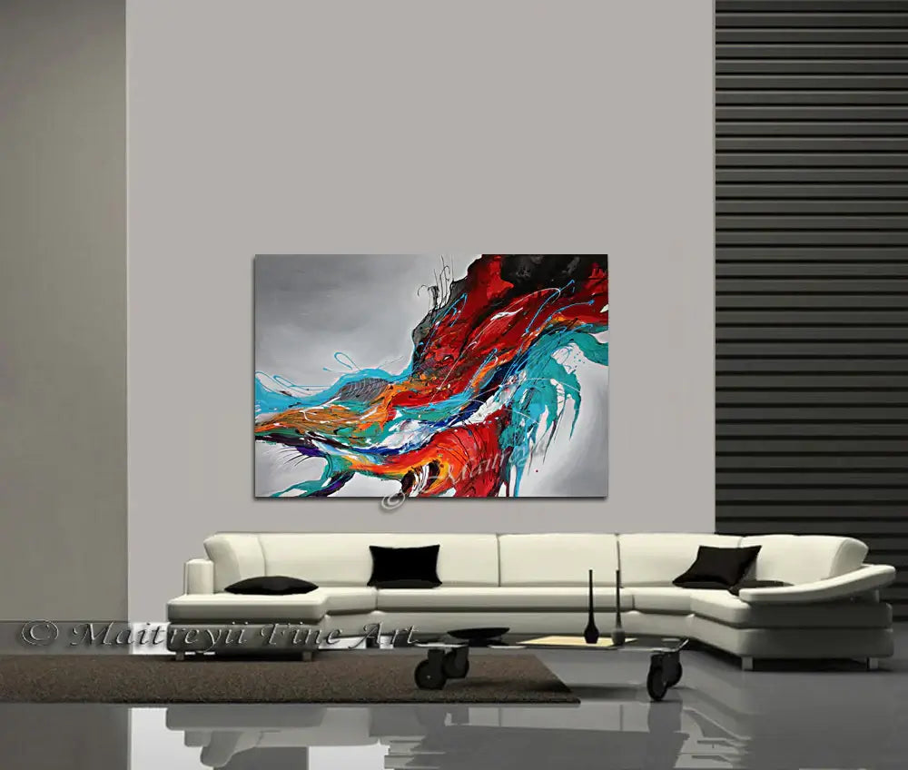Large Abstract Paintings Red Modern Original Contemporary Art For Sale Oversize Luxury Style Handmade
