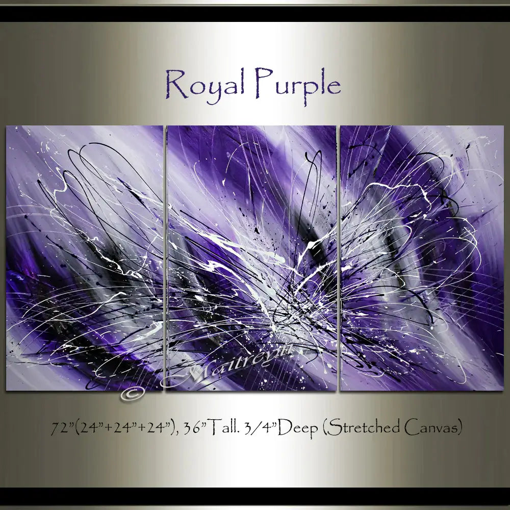 Framed Wall Art Purple Painting featuring Royal Purple design, showcasing rich purple tones and dynamic textures.