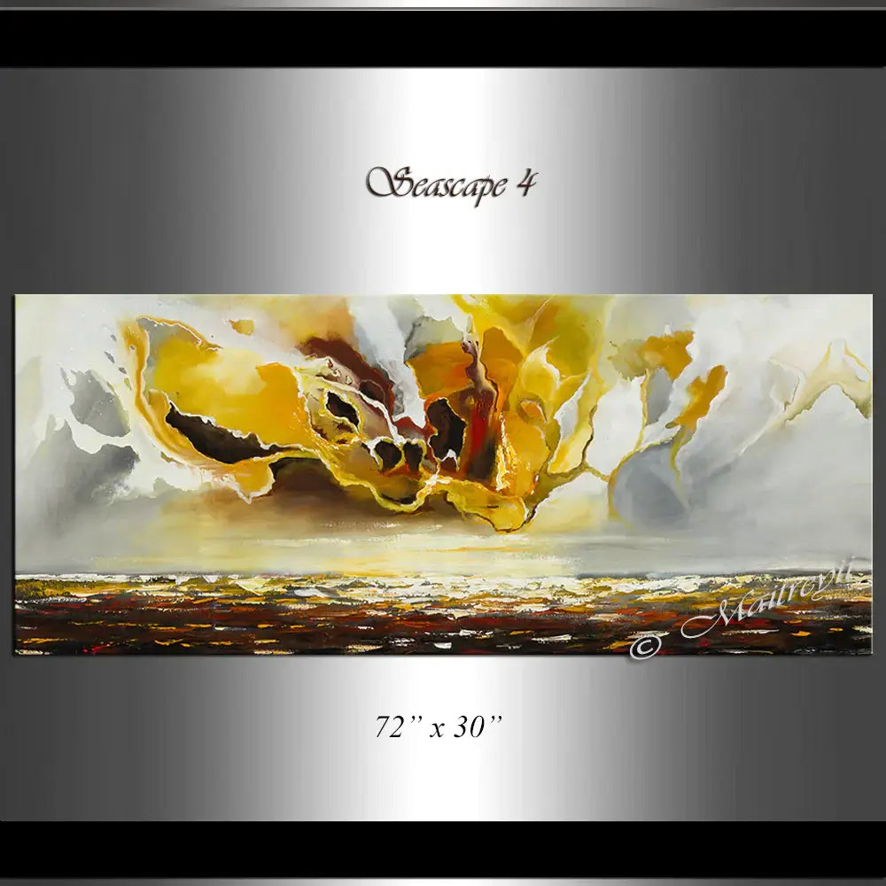 Large ocean art oil painting by Artist Maitreyii, an original abstract seascape on canvas.