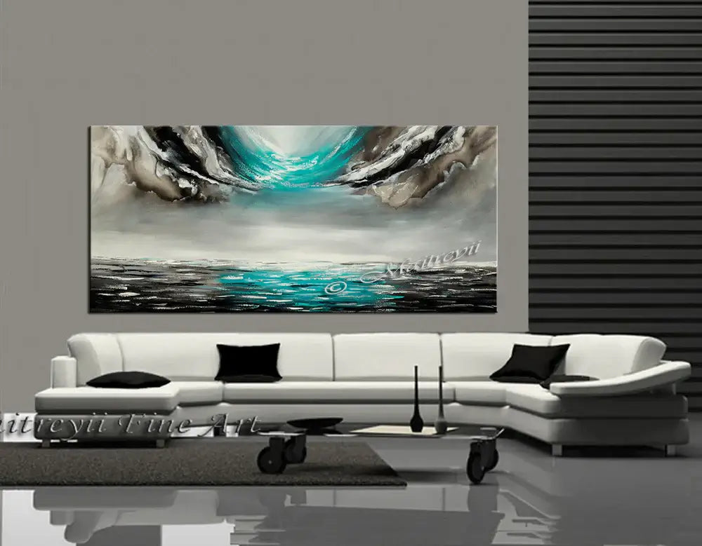 Large Ocean Art Oil Painting on Canvas - Modern Wall Art - Seascape 40