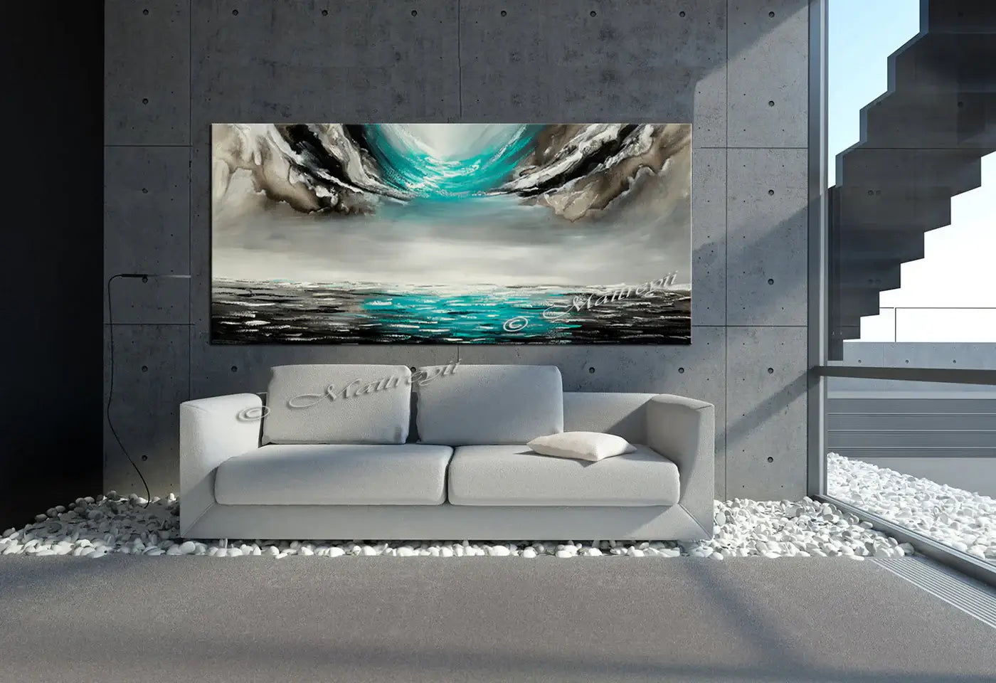 Large Ocean Art Oil Painting on Canvas - Modern Wall Art - Seascape 40