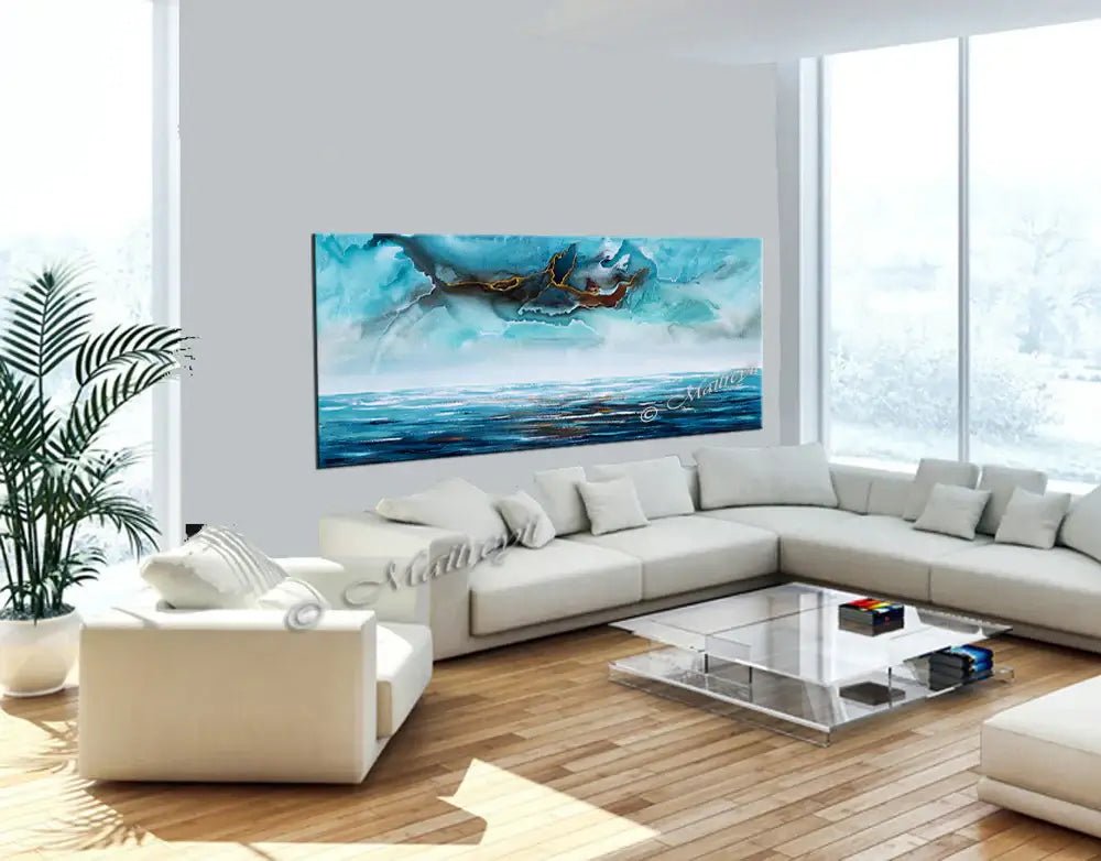 Abstract Modern Art Oil Painting on Canvas Modern Wall Art Mystic Texture Painting - Seascape 16