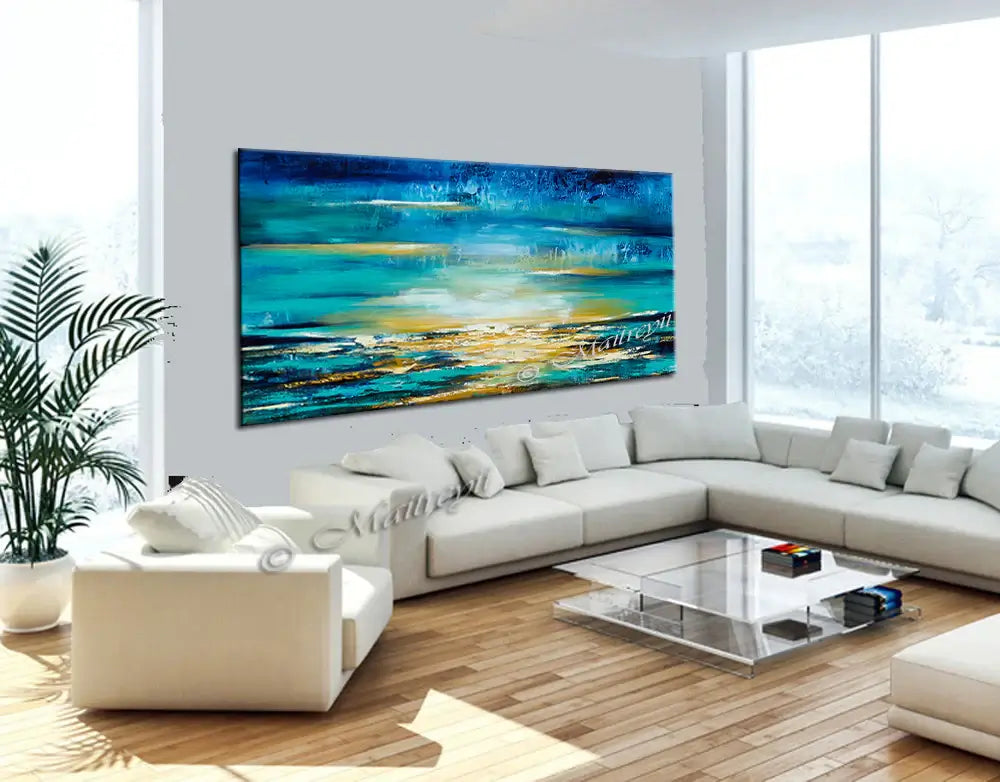 Large Ocean Art Oil Painting on Canvas Modern Wall Art Seascape - Ocean Journey 8