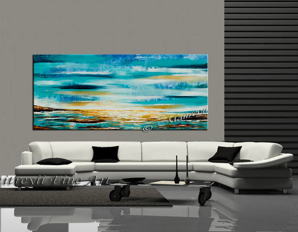 Large Ocean Art Oil Painting on Canvas Modern Wall Art Seascape - Ocean Journey 17