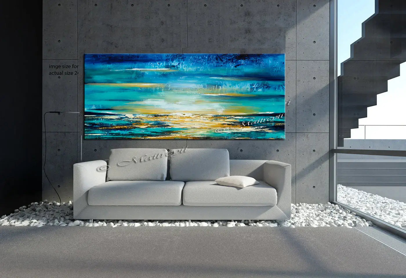 Large Ocean Art Oil Painting on Canvas Modern Wall Art Seascape - Ocean Journey 8