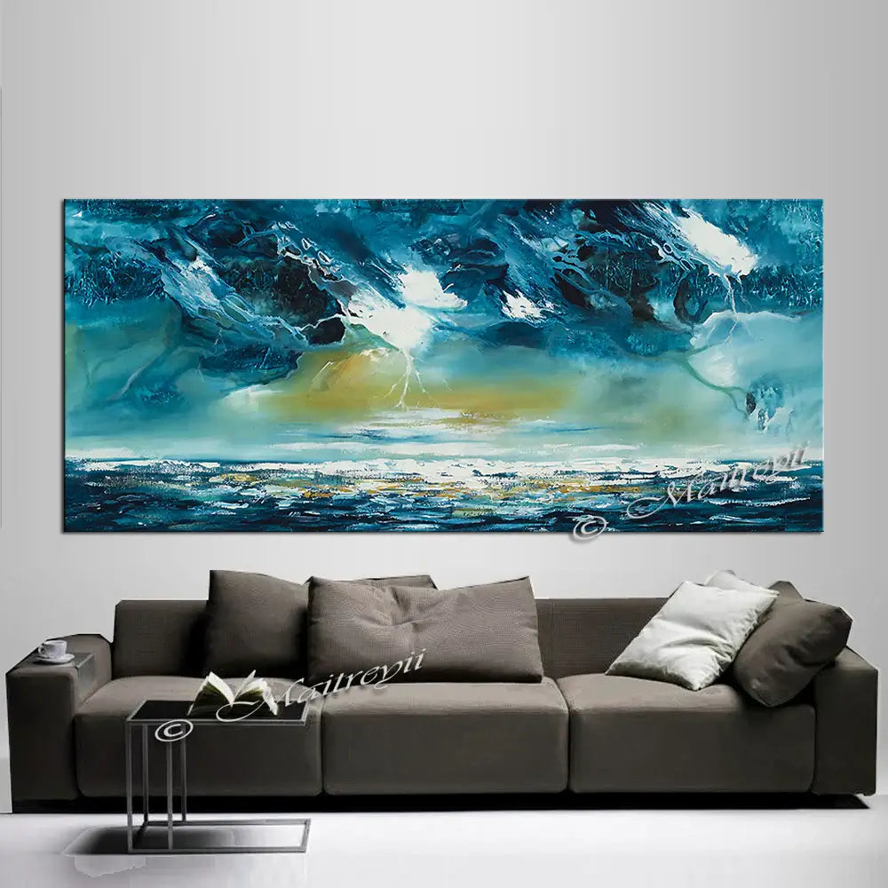 Large Ocean Art Oil Painting on Canvas Modern Wall Art Seascape Painting - Seascape 3