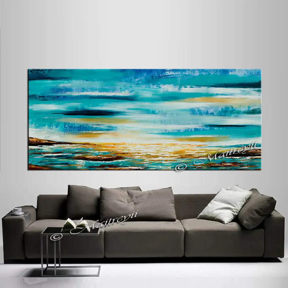large ocean art oil painting on canvas by Maitreyii