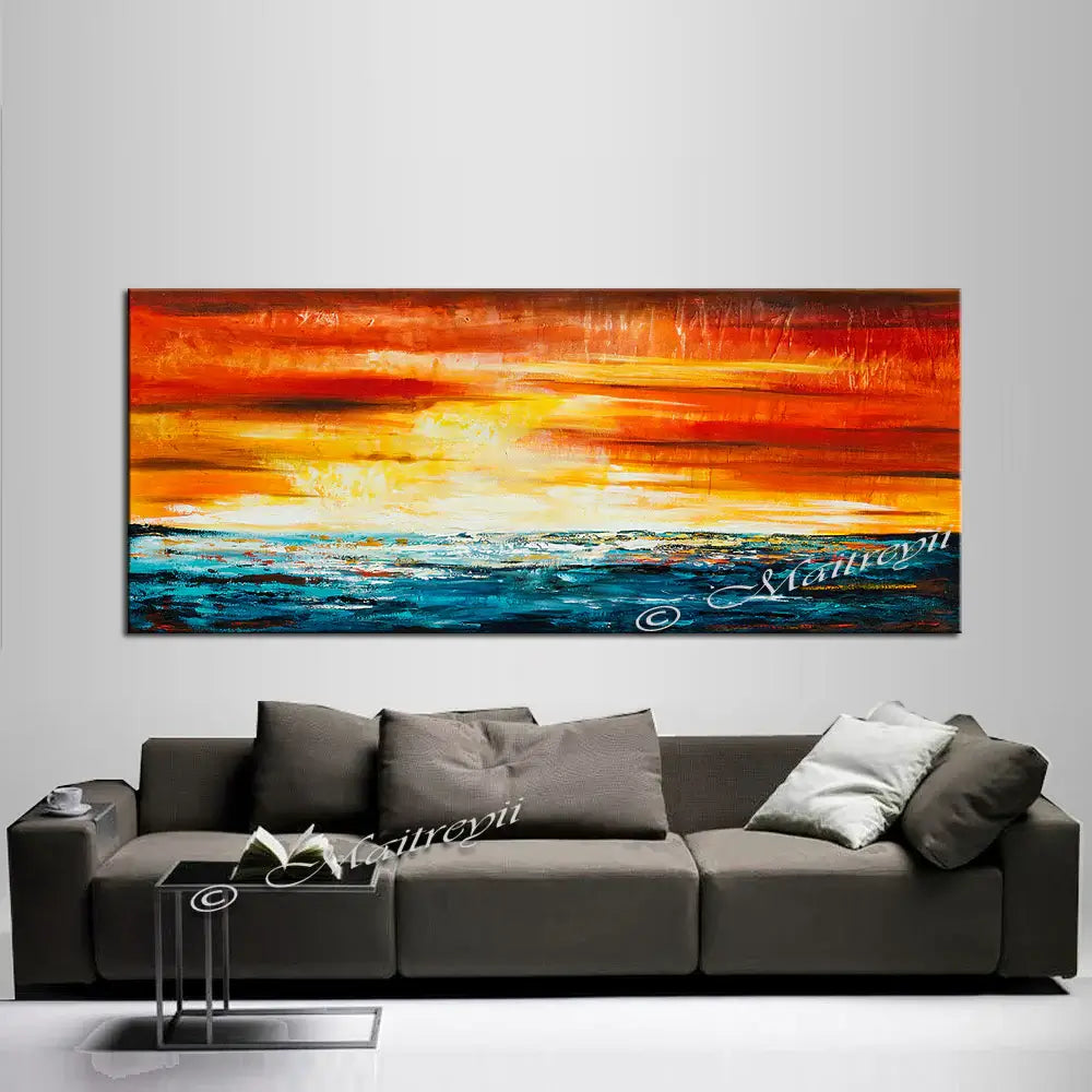 Large Ocean Art Oil Painting on Canvas Modern Wall Art Seascape - Ocean Journey 10