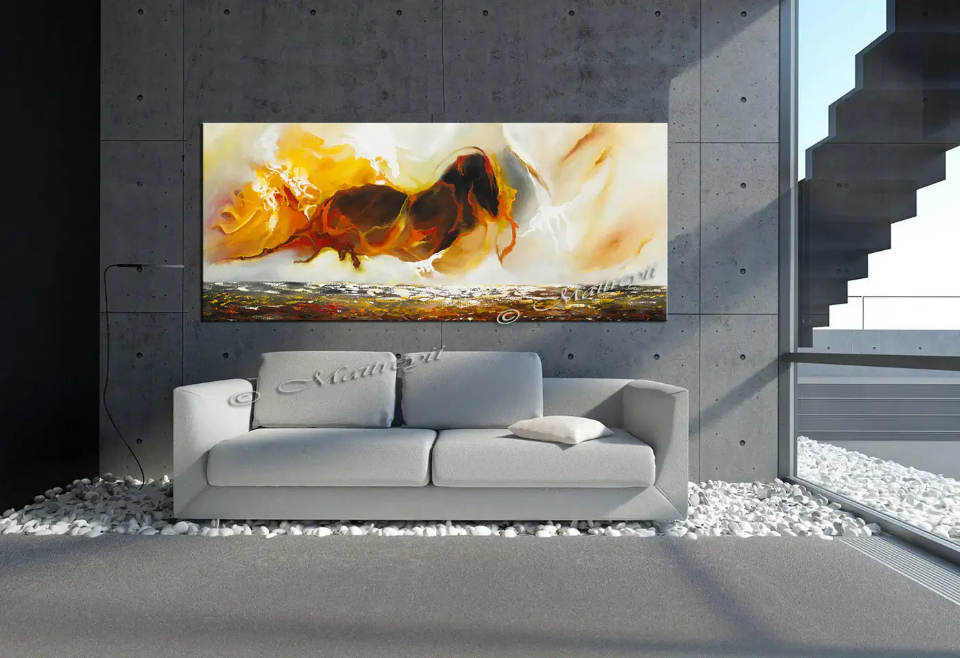 Large Ocean Art Oil Painting on Canvas Modern Wall Art Seascape Painting - Seascape 2