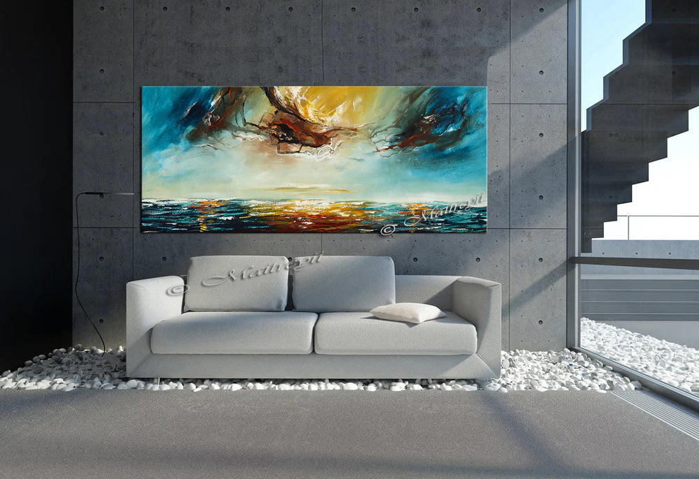 Large Ocean Art Oil Painting on Canvas Modern Wall Art - Seascape Painting 7