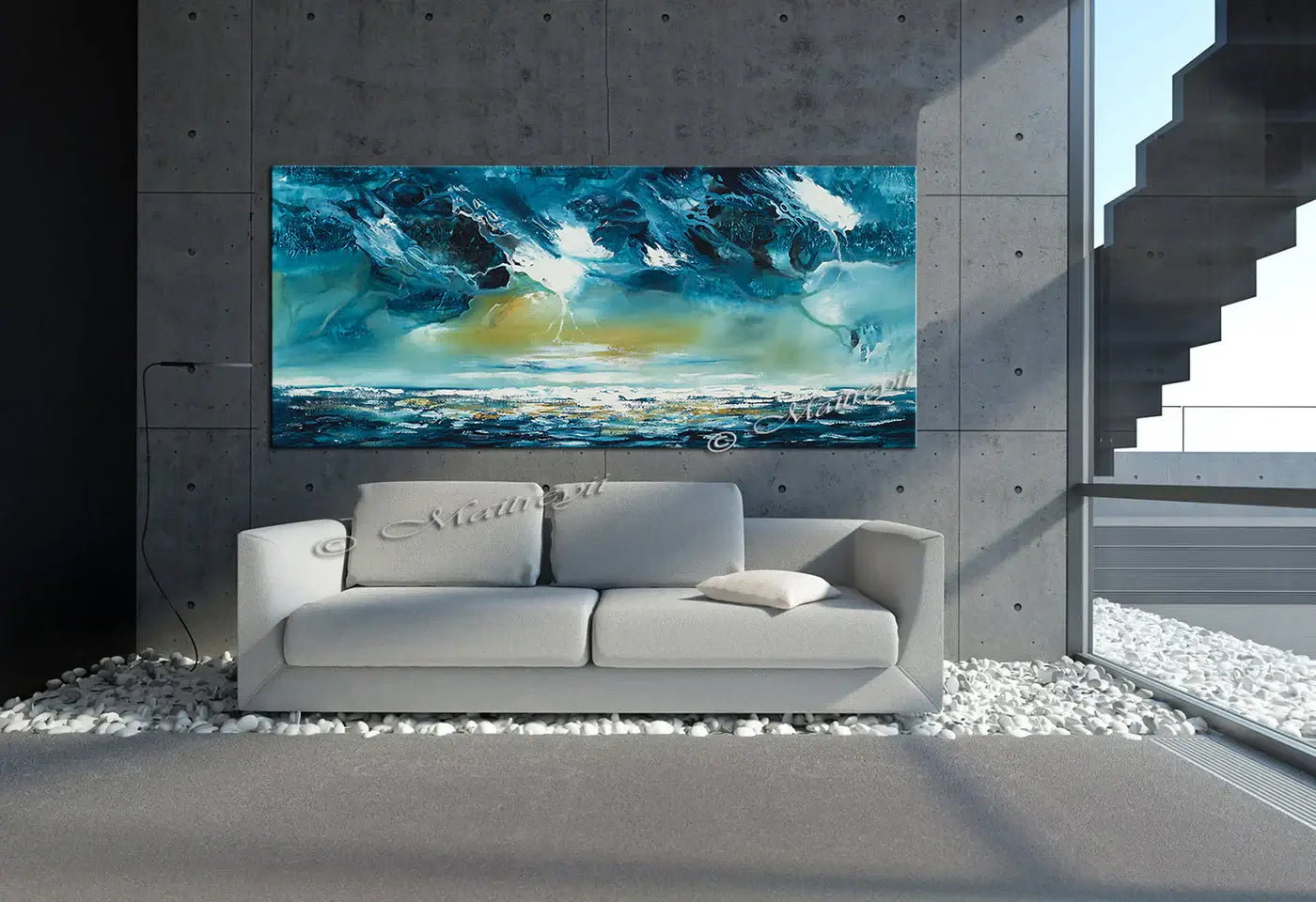Large Ocean Art Oil Painting on Canvas Modern Wall Art Seascape Painting - Seascape 3