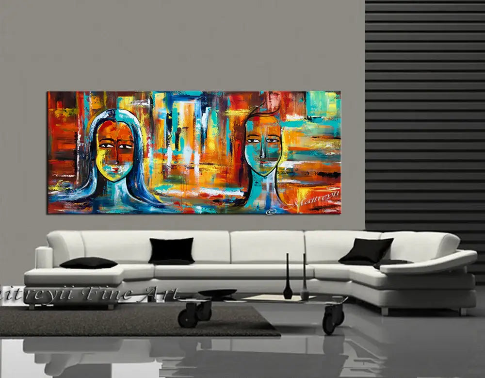 Large Modern Art Oil Painting on Canvas - Modern Wall Art Figurative Divine Love