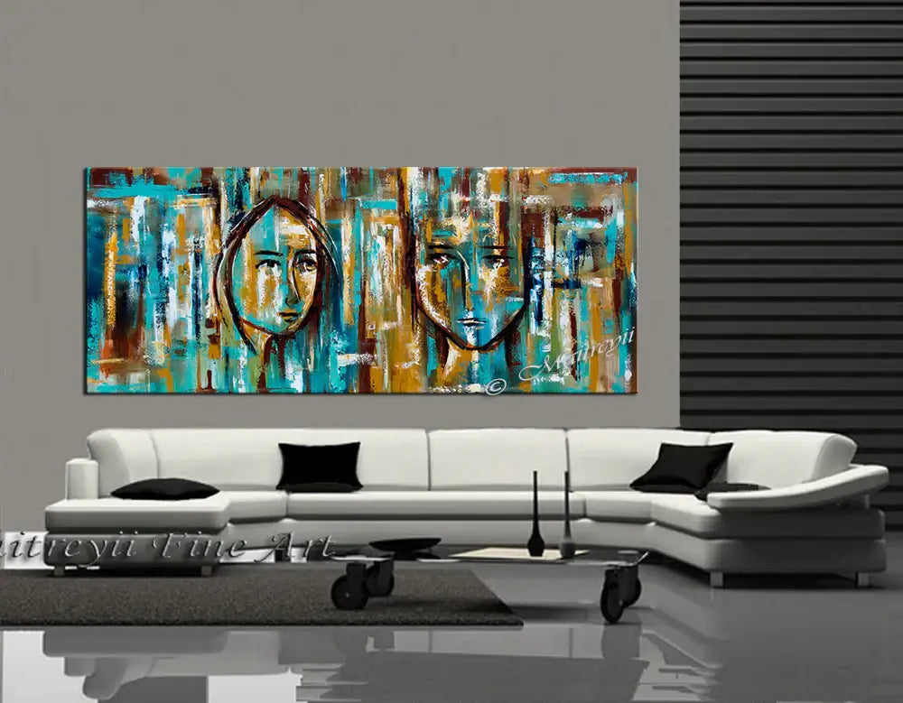 Large Modern Art Oil Painting on Canvas Modern Wall Art Figurative - Divine Love 7