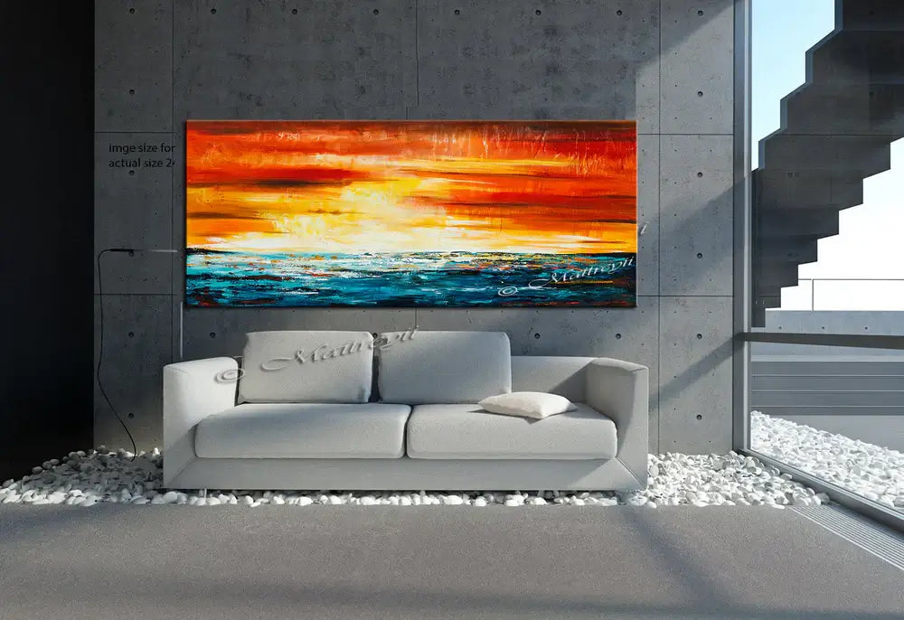 Large Ocean Art Oil Painting on Canvas Modern Wall Art Seascape - Ocean Journey 10
