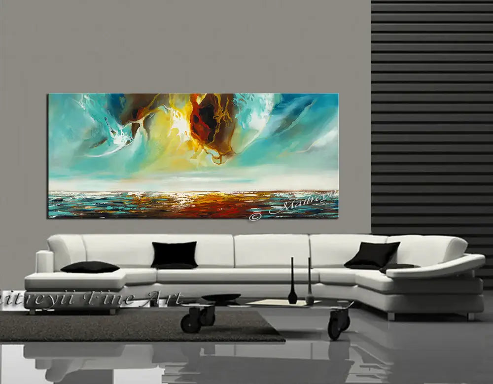 Large Ocean Art Oil Painting on Canvas Modern Wall Art - Seascape Painting 6