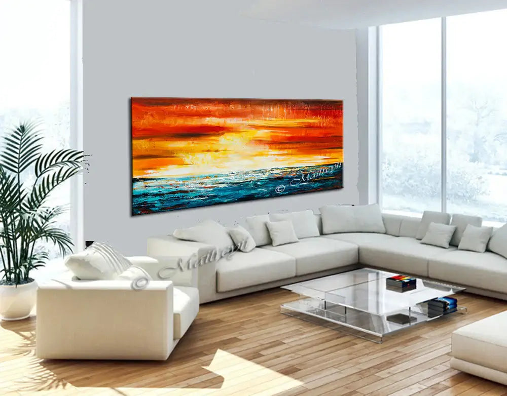 Large Ocean Art Oil Painting on Canvas Modern Wall Art Seascape - Ocean Journey 10