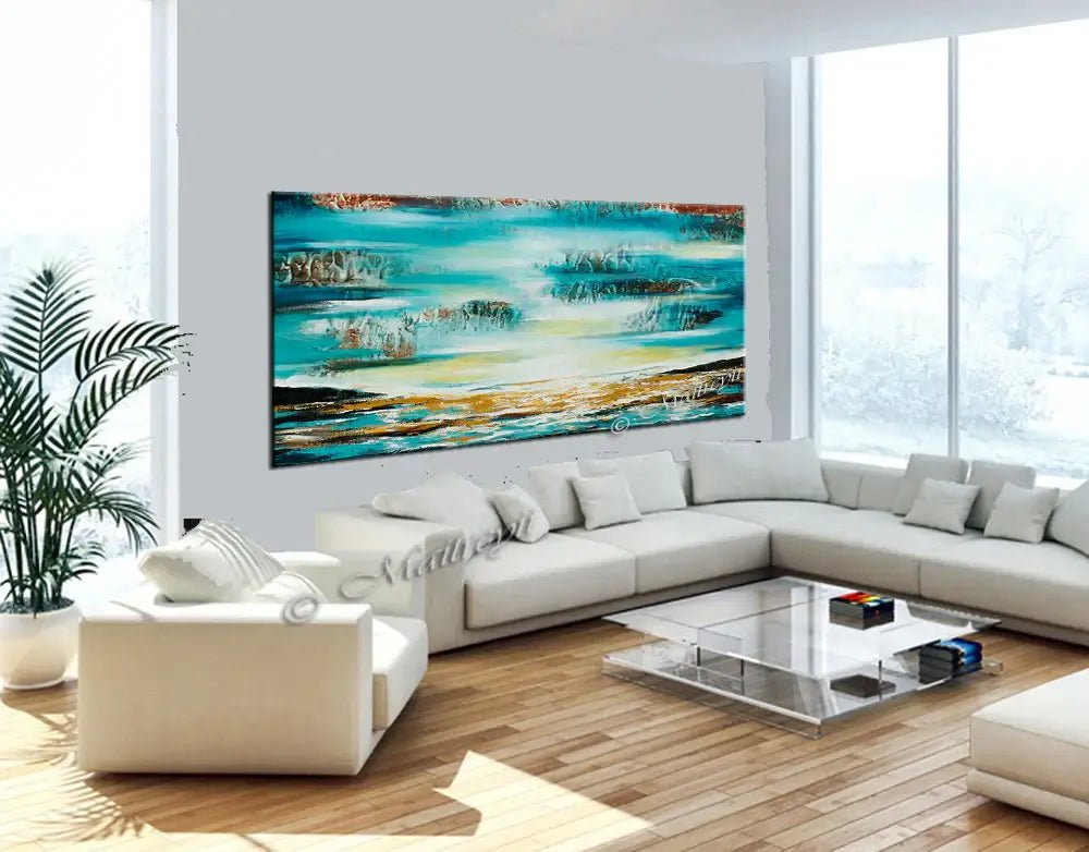 modern ocean art painting on canvas