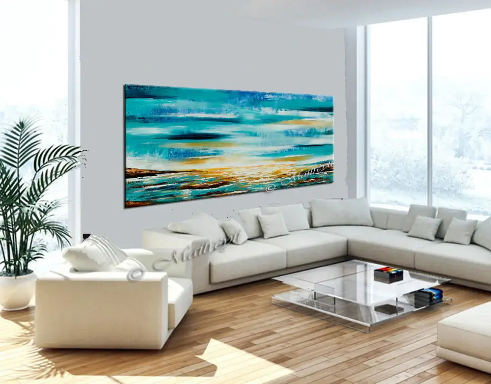 Large Ocean Art Oil Painting on Canvas Modern Wall Art Seascape - Ocean Journey 17