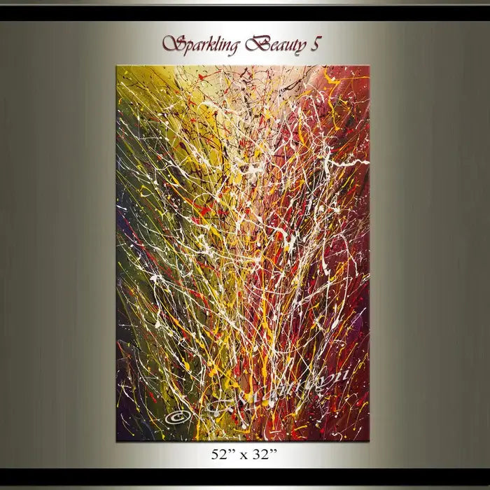 Abstract Modern Art Painting | Modern Wall Art- Sparkling Beauty 5 with vibrant colors and expressive brushwork.
