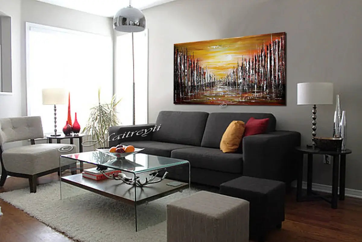 Abstract Paintings For Sale | Cityscape Original Paintings Modern Art For Luxury Homes | The Urban City