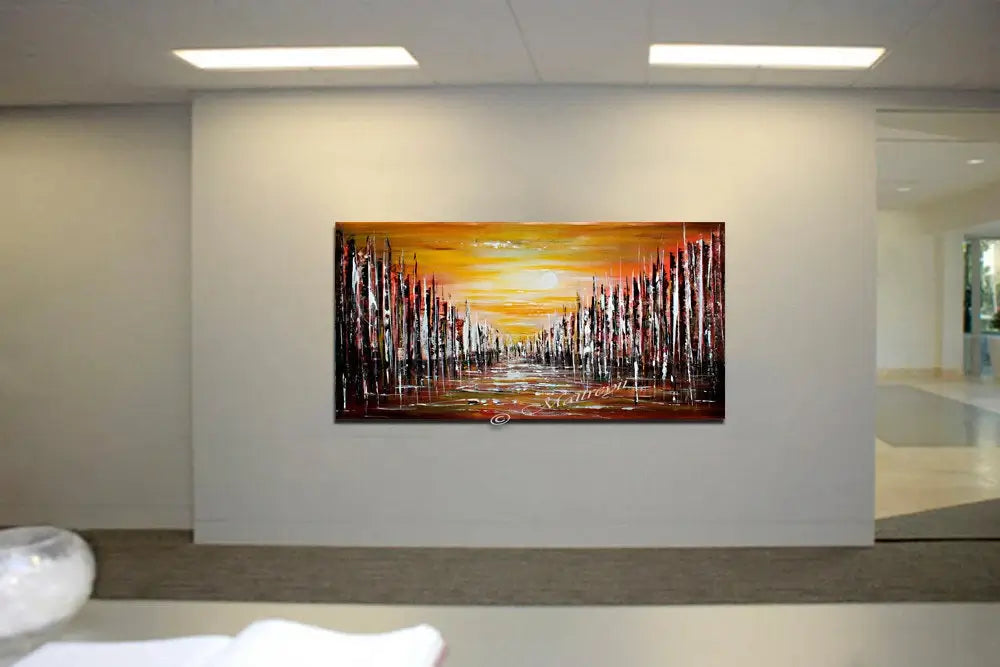 Abstract Paintings For Sale | Cityscape Original Paintings Modern Art For Luxury Homes | The Urban City