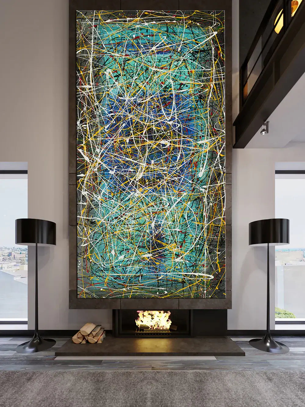 Modern Abstract Drip Painting – Original Handmade Canvas Art