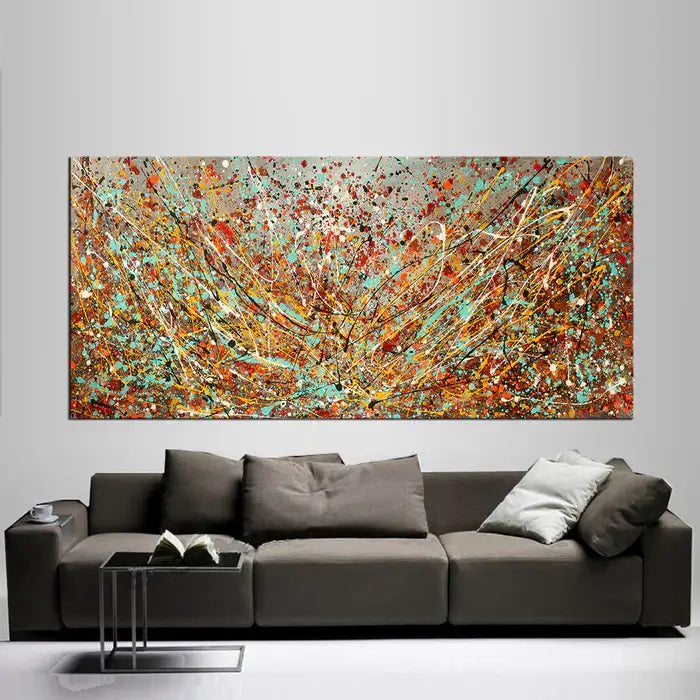 Abstract Angel Paintings | Jackson Pollock Style | Large Modern Art - Vintage Beauty 116