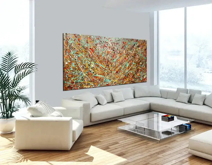 Abstract Angel Paintings | Jackson Pollock Style | Large Modern Art - Vintage Beauty 116