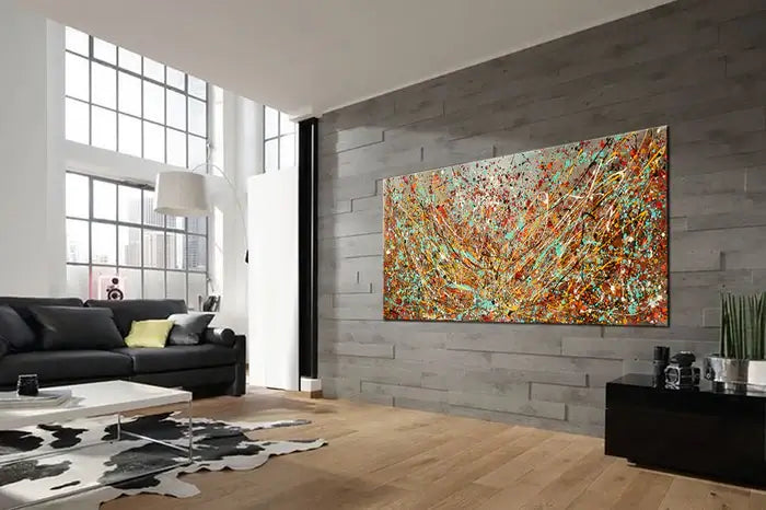 Abstract Angel Paintings | Jackson Pollock Style | Large Modern Art - Vintage Beauty 116