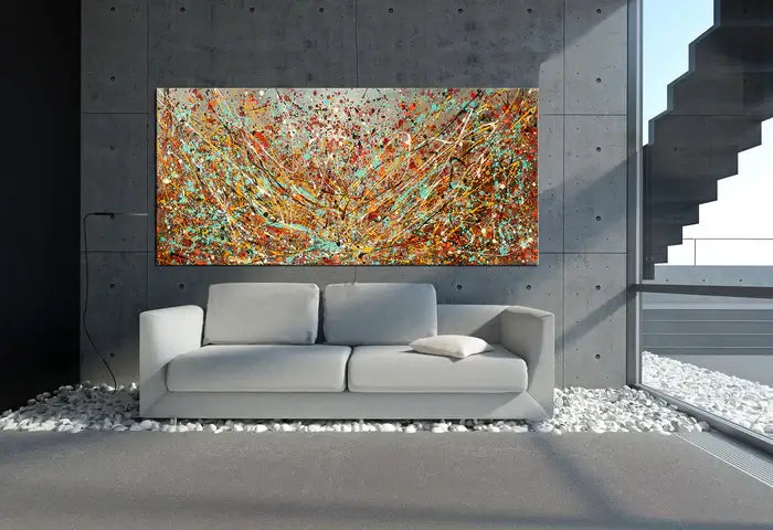 Abstract Angel Paintings | Jackson Pollock Style | Large Modern Art - Vintage Beauty 116