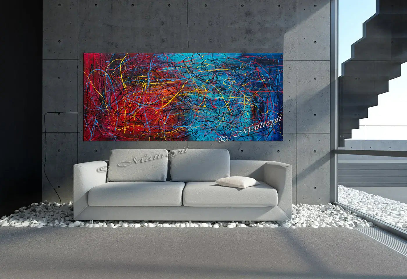 Abstract Modern art Original Paintings Jackson Pollock style - Vintage Beauty 11