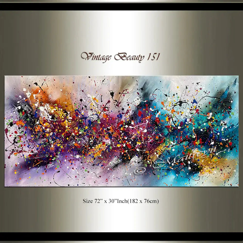 Jackson Pollock Style Painting - Large Modern Art - Vintage Beauty 151, colorful abstract artwork with dynamic textures.