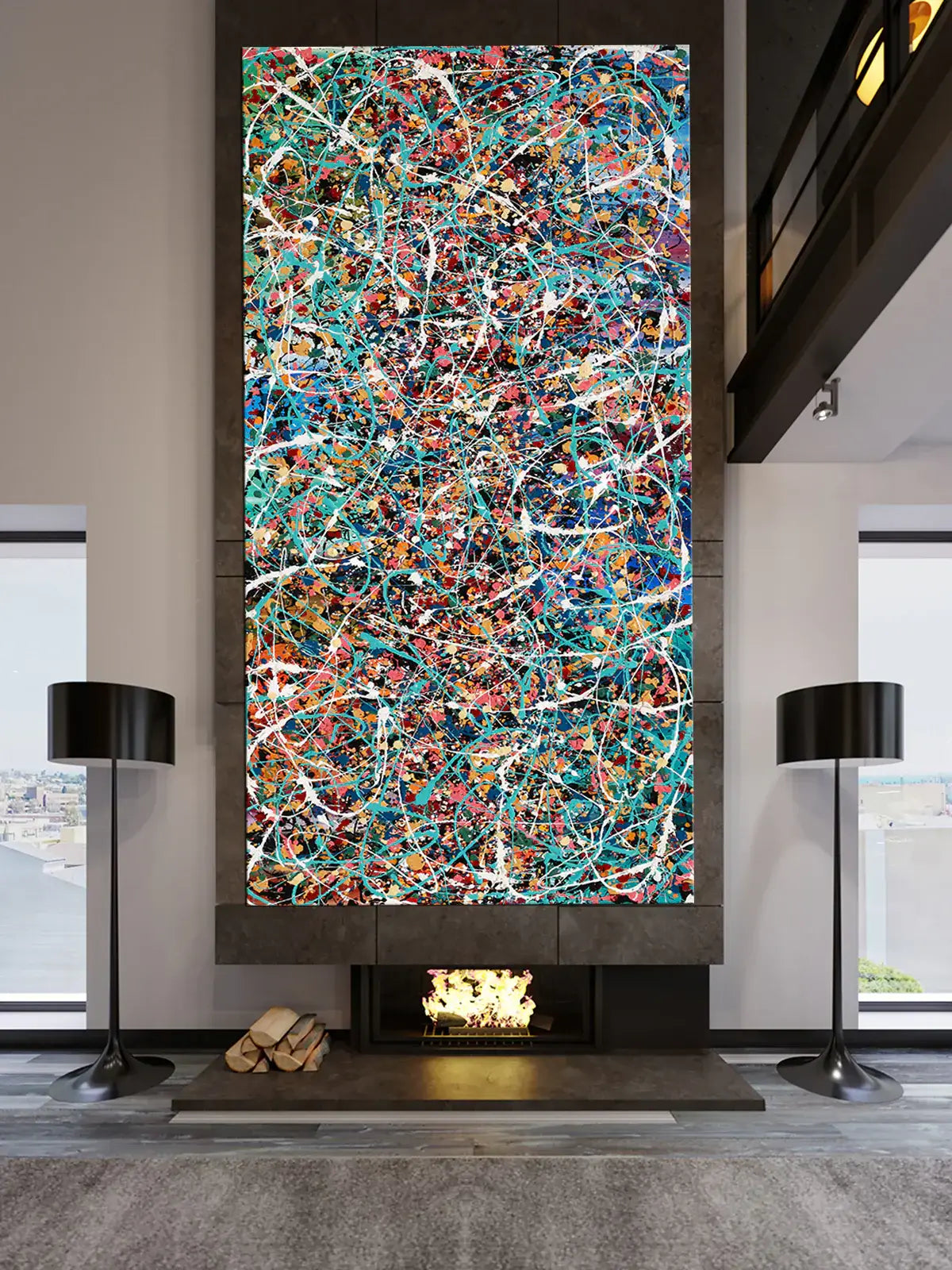 Contemporary Wall Art – Large Modern Art - Jackson Pollock style - Vintage Beauty 160