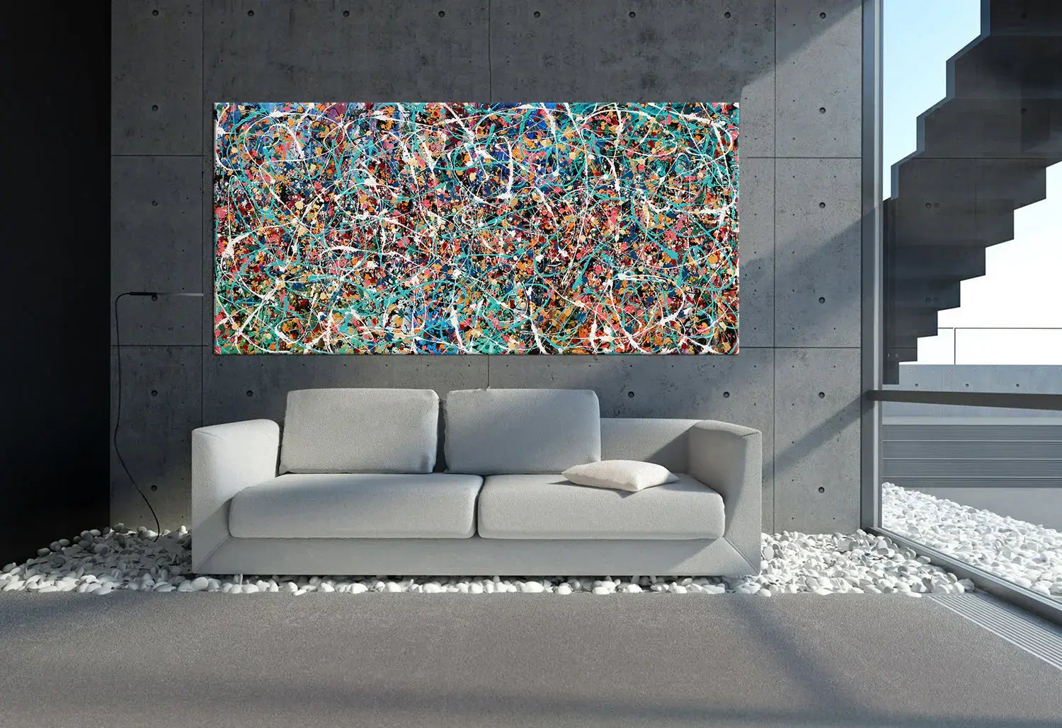 Contemporary Wall Art – Large Modern Art - Jackson Pollock style - Vintage Beauty 160