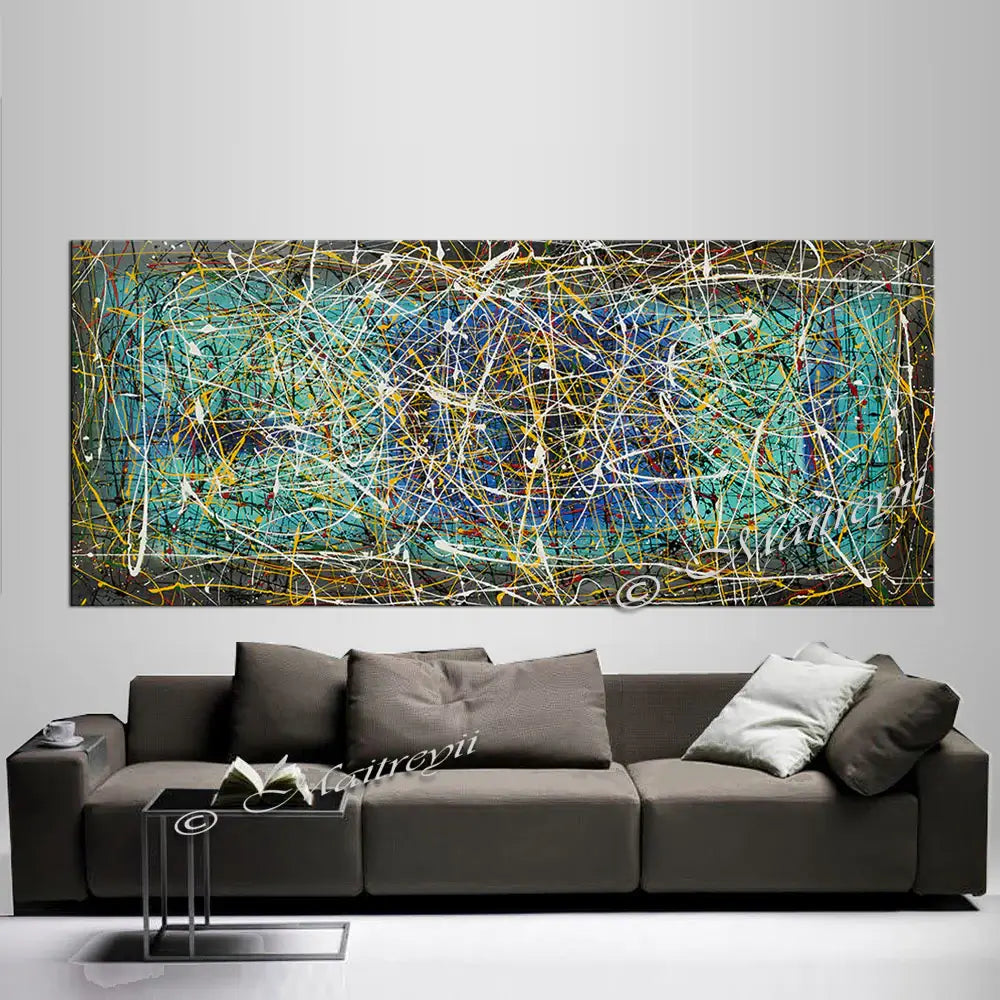 Modern Abstract Drip Painting – Original Handmade Canvas Art