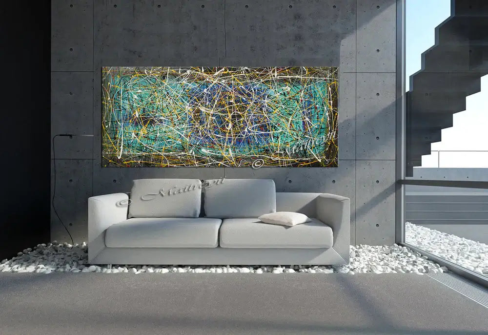 Modern Abstract Drip Painting – Original Handmade Canvas Art