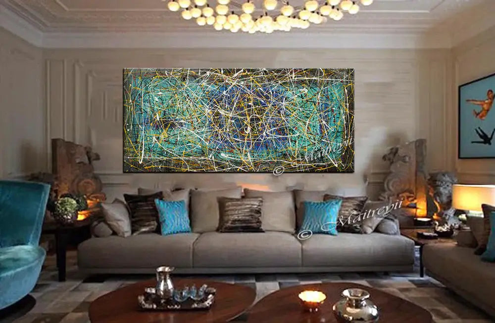 Modern Abstract Drip Painting – Original Handmade Canvas Art