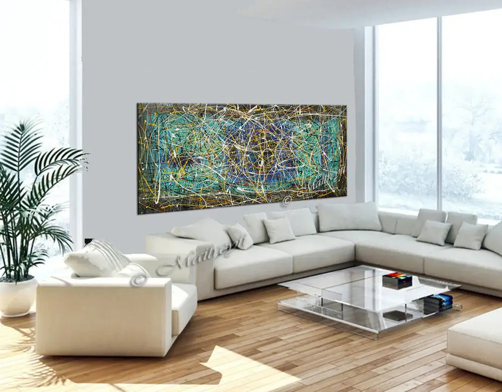 Modern Abstract Drip Painting – Original Handmade Canvas Art