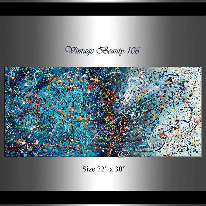 Abstract Angel Paintings | Jackson Pollock Style | Large ModernA rt - Vintage Beauty 106