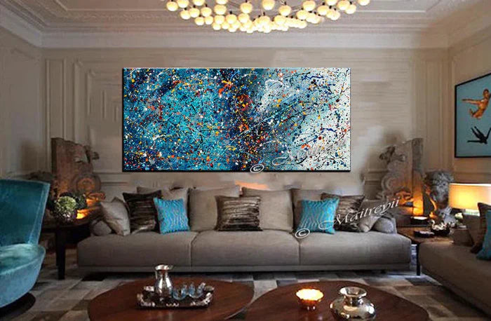 Abstract Angel Paintings | Jackson Pollock Style | Large ModernA rt - Vintage Beauty 106