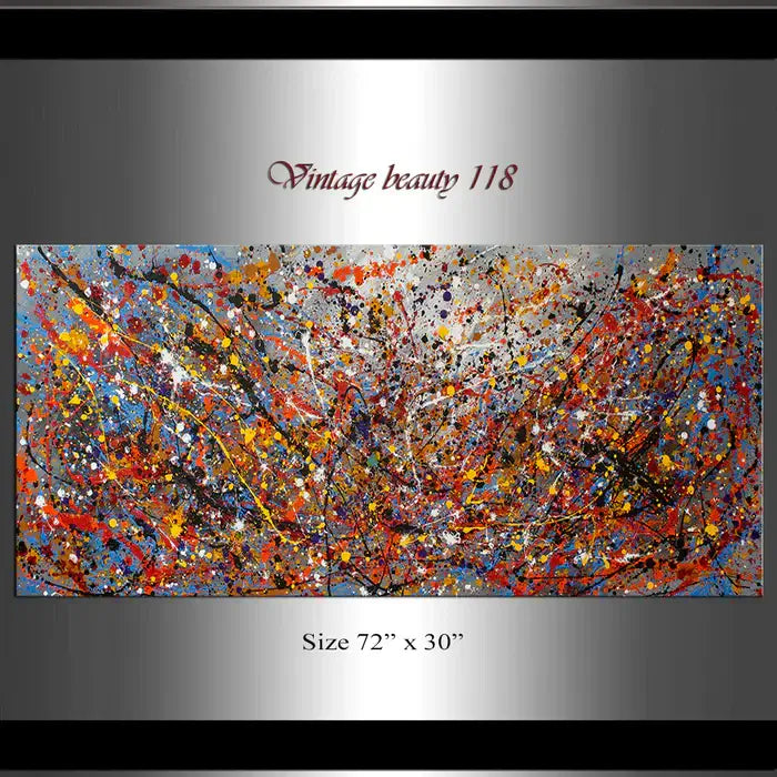Abstract Angel Paintings | Jackson Pollock Style | Large Modern Art - Vintage Beauty 118
