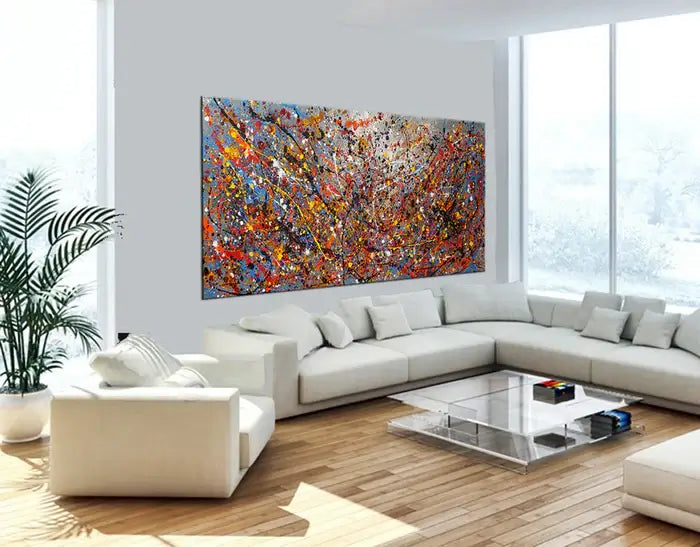 Abstract Angel Paintings | Jackson Pollock Style | Large Modern Art - Vintage Beauty 118