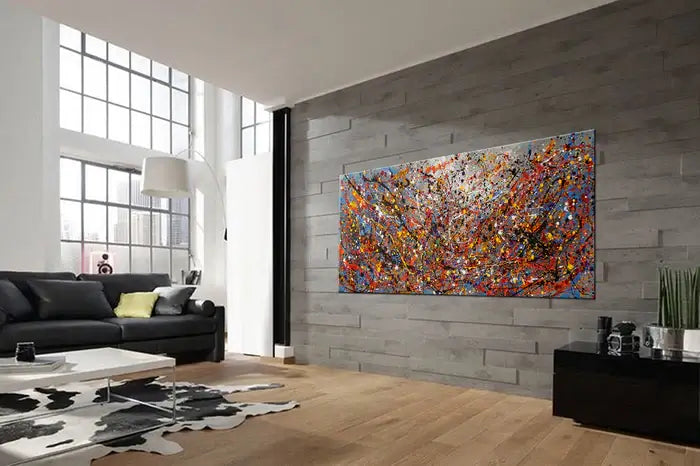 Abstract Angel Paintings | Jackson Pollock Style | Large Modern Art - Vintage Beauty 118