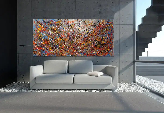 Abstract Angel Paintings | Jackson Pollock Style | Large Modern Art - Vintage Beauty 118