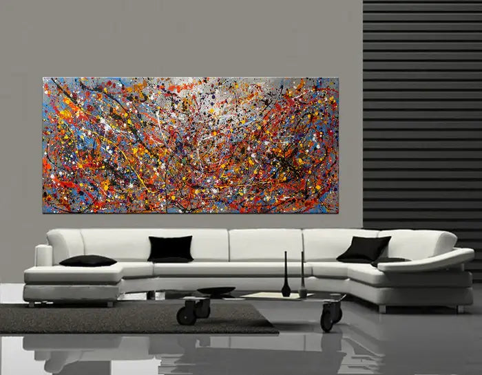 Abstract Angel Paintings | Jackson Pollock Style | Large Modern Art - Vintage Beauty 118