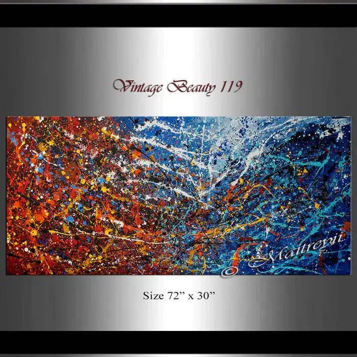 Abstract Angel Paintings | Jackson Pollock Style | Large Modern Art - Vintage Beauty 119